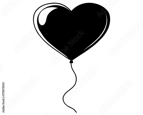 Illustration of a heartshaped balloon