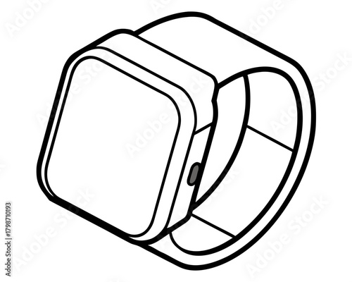 Illustration of a smart watch with a band