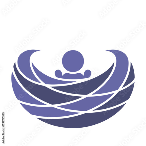 World Prematurity Day awareness illustration set with purple ribbon, baby care, family support, hope and neonatal symbols vector