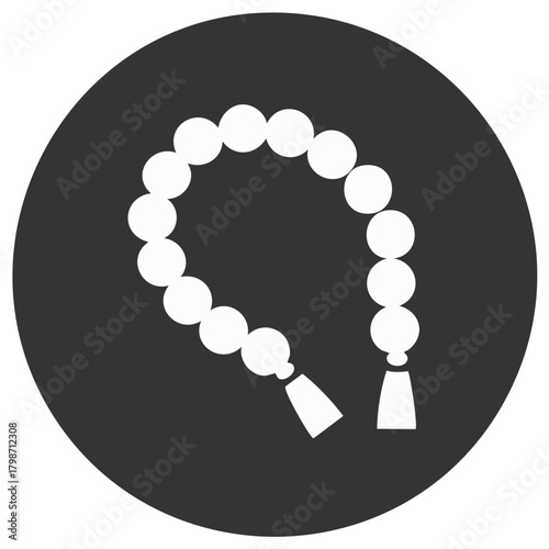Religious Prayer Beads Icon for Meditation Spirituality and Faith Symbol