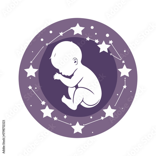 World Prematurity Day awareness illustration set with purple ribbon, baby care, family support, hope and neonatal symbols vector