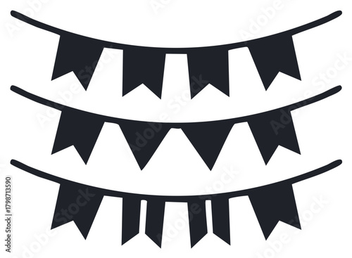 Vector illustration of festive bunting decorations for parties or celebrations