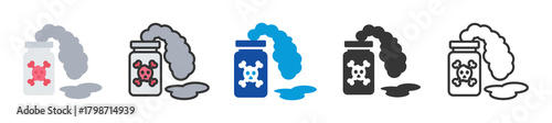 chemical pollution icon set multi style various collection