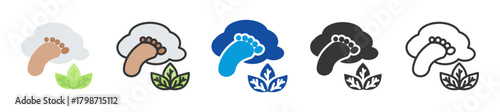 ecological footprint icon set multi style various collection