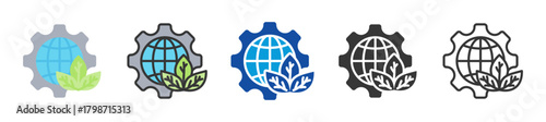 environmental impact icon set multi style various collection