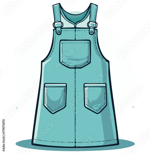 blue denim overalls cartoon style clip art preview