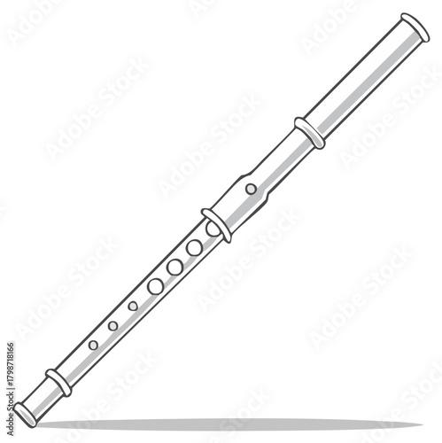 Simple black and white illustration of a recorder flute musical instrument.