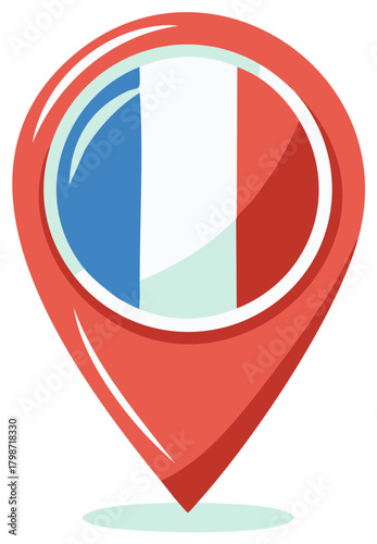 Location Pin Marker Displaying the Tricolore French Flag for Travel Purposes Free Download Location Pin Marker Displaying the Tricolore French Flag for Travel Purposes - GFXLoad