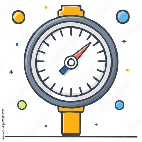 Pressure gauge with colorful design illustration