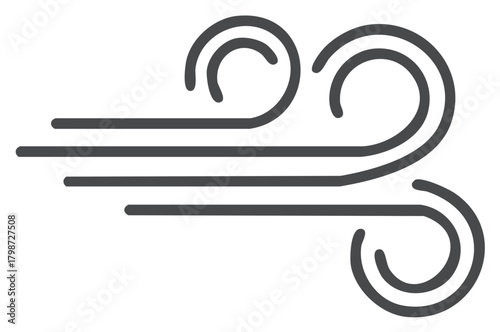 Gusts of Wind Illustration Depicting Strong Air Movement and Weather Patterns