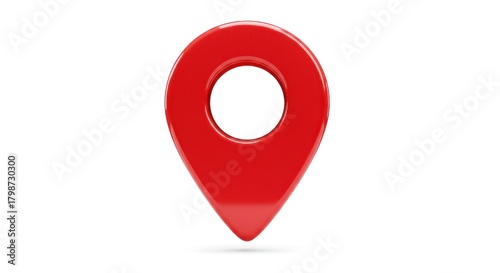 Free Download Red Location Pin Icon on White Background for Maps. - GFXLoad