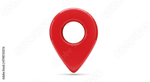 Free Download Red Location Pin Icon on White Background for Maps. - GFXLoad
