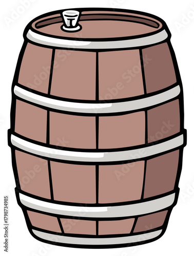 Wooden Barrel with Stopper Vintage Container for Liquids