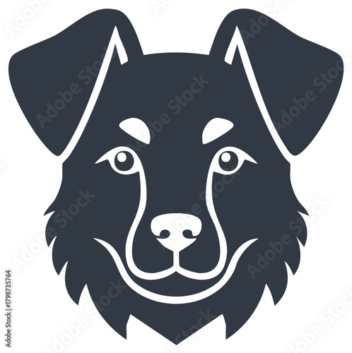 Dog Portrait Design Mascot Puppy Silhouette Icon Vector Art Cute Pet Animal