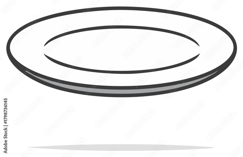 Obraz premium Simple Cartoon Style Donut Shape Isolated, Round Hollow Pastry Element