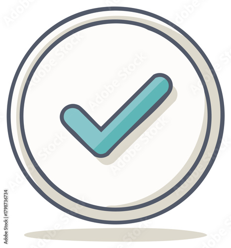 Approve Sign Choice Confirm Tick Symbol Icon Graphic in Round Circle Shape