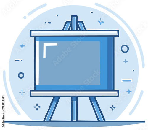 Artistic Easel Sketch Pad Display Ready for Your Creative Designs and Unique Presentation Material Illustration