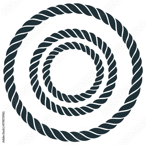 Dark Blue Twisted Rope Swirls Nautical Marine Abstract Pattern