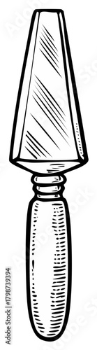 Cake server black and white illustration of serving utensils for dessert slicing