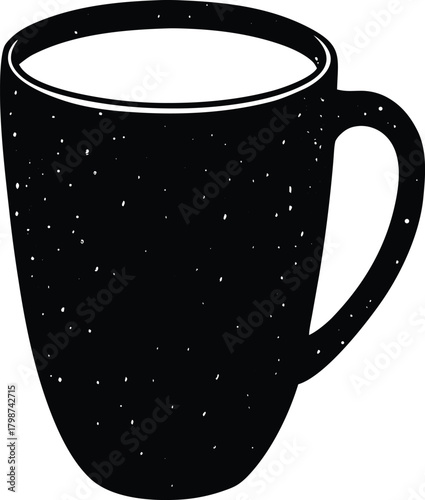 a minimalist white porcelain mug with a golden ha.eps