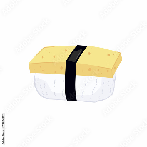 vector illustration of nigiri tamago sushi