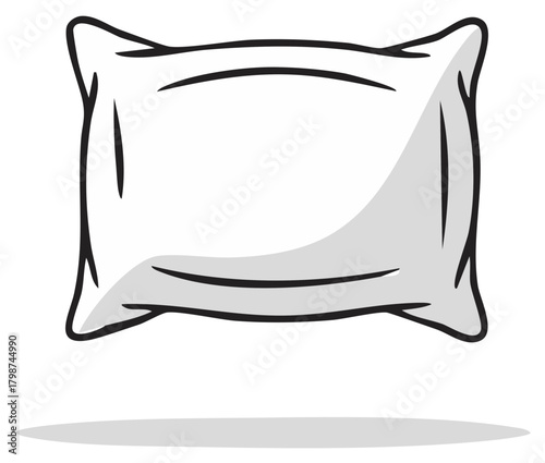 Cartoon Pillow with Shadow, Simple Illustration