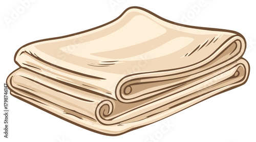 Hand Drawn Stack of Delicious Tortillas or Flatbreads Vector Illustration