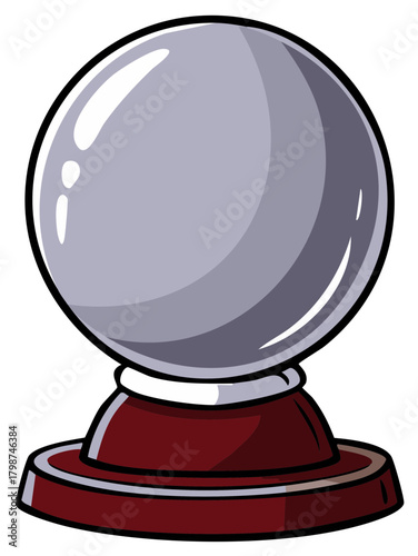 Mystical crystal ball on a decorative stand, symbolizing fortune-telling and future.