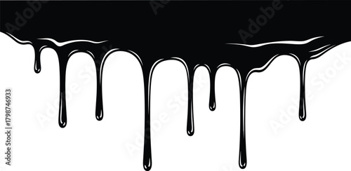 Black paint dripping down from a dark surface