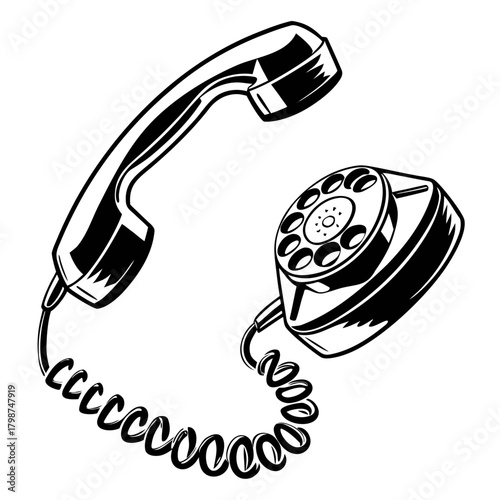 vector illustration of a telephone