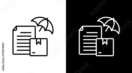 Liability Insurance  White Icon Set Design