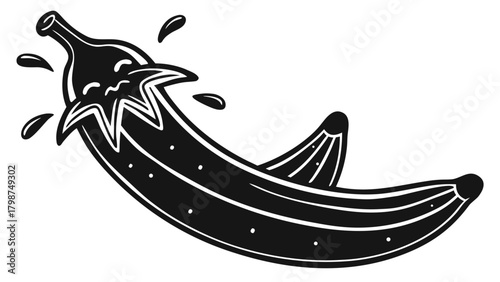 Creative banana bottle vector illustration with liquid splash design