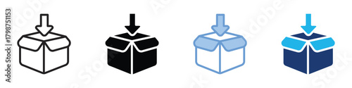 Packing icon set multiple style collection