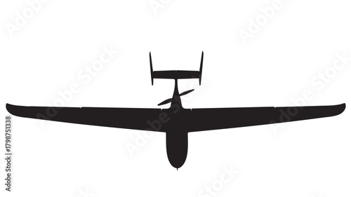 Dramatic silhouette of a vintage airplane soaring through the sky, evoking a sense of freedom and adventure, perfect for aviation enthusiasts and historical projects