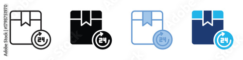 24 hours delivery icon set multiple style collection