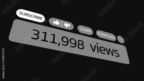 View count video from 0 to 1,000,000 with white letters on a black background