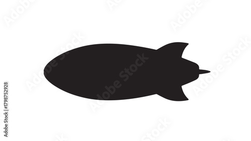 Mysterious black fish silhouette swimming gracefully, perfect for logo design or nautical themed projects, conveying simplicity and elegance in minimalist style