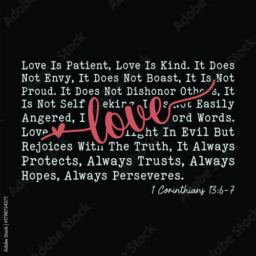 Love is patient 1 corinthing 13:6-7