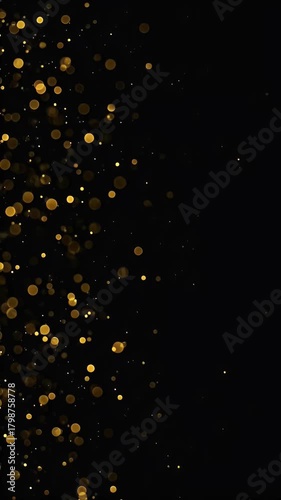 Wallpaper Mural Golden Glitter Particles Floating Downwards on Black Background Cinematic Footage Torontodigital.ca