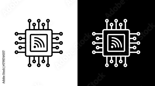 Smart Chip  White Icon Set Design