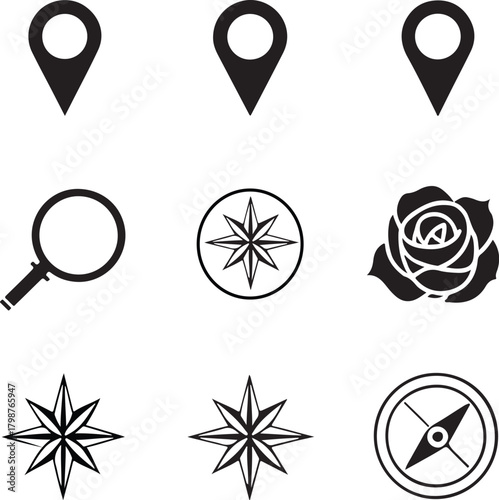 Vector Icon Set for Navigation and Design