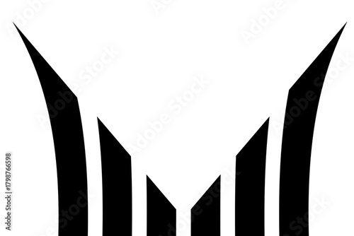 Abstract perspective line stripes arrow with 3d dimensional effect