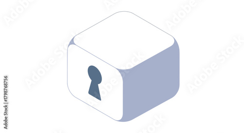 Secure digital future with this modern keyhole cube, perfect for tech companies, security firms, or anyone needing a strong visual for data protection solutions