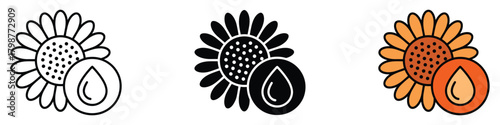 Sunflower oil icon vector. Healthy Cooking and Radiant Skin Benefit symbol. vector illustration.