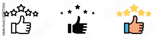 Rating icon vector. Appreciation, like and leave positive feedback symbol. vector illustration.