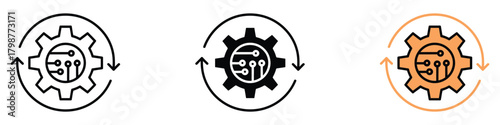 Autonomous control icon vector. enhanced efficiency, and agile development symbol. vector illustration.