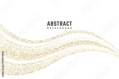 Elegant golden particle wave flows across a clean white background creating a modern abstract design element.
