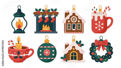 Christmas Cheer Collection: Charming assortment of festive ornaments, a perfect collection to ignite the holiday spirit, ready to brighten your designs and evoke the joy of the season.