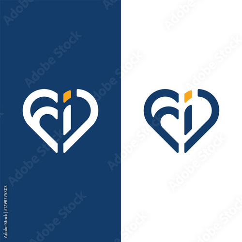 Fi love line art logo