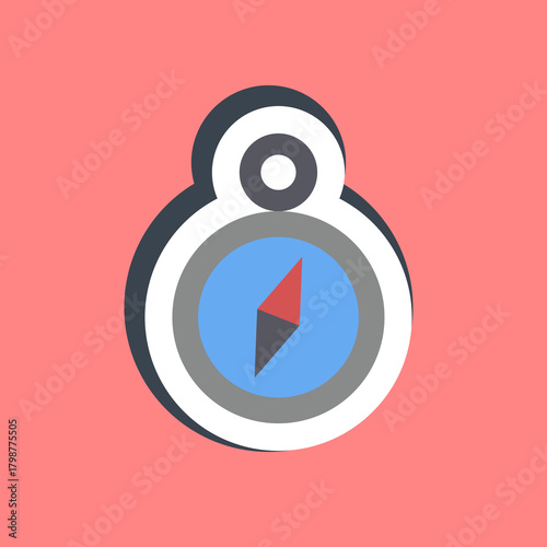 Sticker compass. Pirates theme elements.